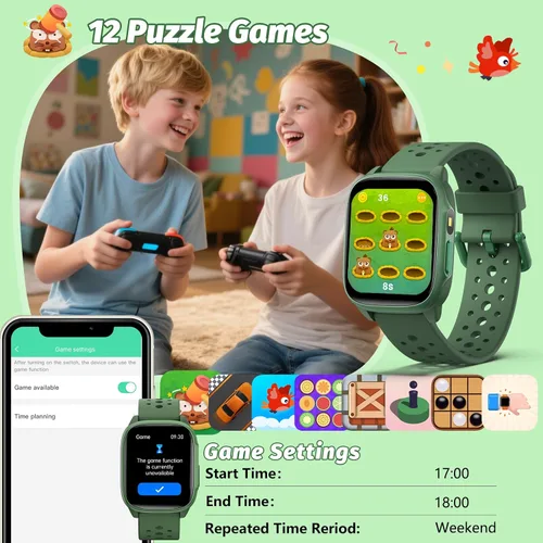 Vista 6 de Reloj para niños con 140 modos deportivos, rastreador de fitness para niños de 1.5 pulgadas, reloj inteligente para niñas, no requiere