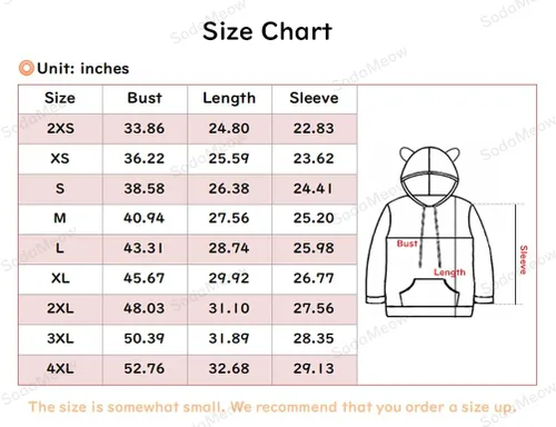 Vista 4 de SodaMeow Sudadera con capucha de anime para hombres y mujeres, unisex, llavero gratis