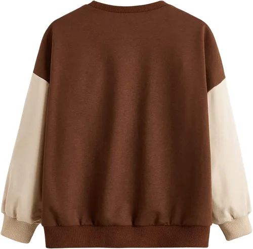 Vista 2 de SOLY HUX Sudadera de manga larga con estampado de letras y bloques de color para niña