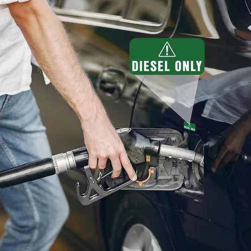 Vista 2 de Paquete de 4 calcomanías diésel para combustible diésel, calcomanías diésel para tanque de combustible, calcomanías resistentes a la intemperie