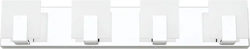 Vista 10 de Aipsun 2 luces regulables modernas LED de tocador para baño, acrílico blanco esmerilado, cromado arriba y abajo, lámparas de pared sobre espejo