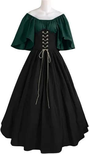 Vista 4 de Vestido rococó medieval renacentista de los años 1800 para mujer, vestido de baile victoriano, vestido gótico, vestido largo de princesa, cosplay