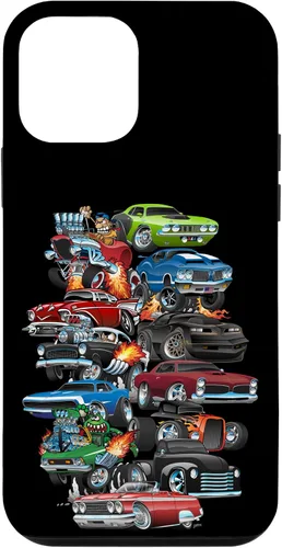 Vista 15 de Funda para iPhone 13 Hotrods, autos clásicos, coches musculosos y carros de carreras