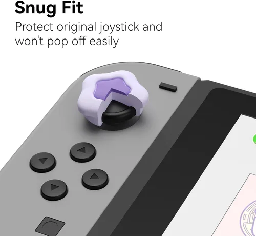 Vista 2 de GeekShare Cute Silicone Joycon Thumb Grip Caps Kawaii Thumbstick Caps Joystick Cover Compatible with SwitchOLEDSwitch Lite,2Pairs4PCS - Cream Heart
