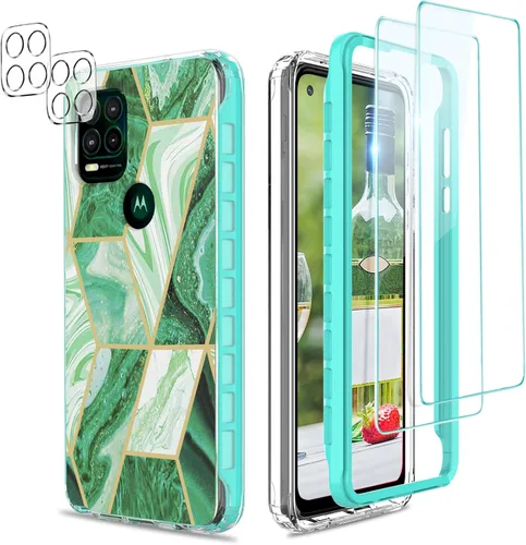 Vista 53 de Jeylly para Moto G Stylus 5G 2021 Funda con [2 Pack] Protector de Pantalla de Vidrio Templado, Protección Grado Militar Anti-Arañazos, Funda A