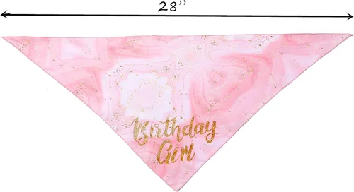 Vista 3 de Bandana de cumpleaños para perro, suministros de fiesta de cumpleaños para niñas, bandana para perros pequeños y medianos