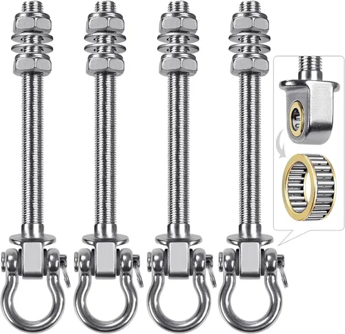 Vista 16 de 2 perchas de columpio resistentes con rodamientos, accesorios de columpio de acero inoxidable para vigas de madera y metal, ganchos para colgar