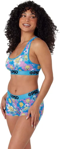 Vista 3 de PSD Looney Tunes - Brasier deportivo para mujer con espalda cruzada con tela de microfibra transpirable