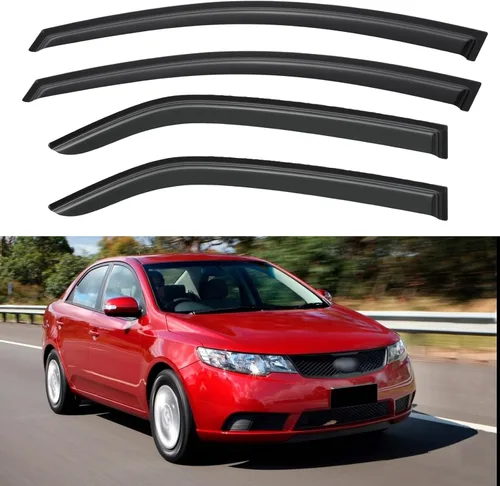 Vista 245 de YQAUTEC - Viseras para ventana, protectores contra la lluvia, compatibles con Subaru WRX 2015-2021, deflectores de viento para ventanas, viseras
