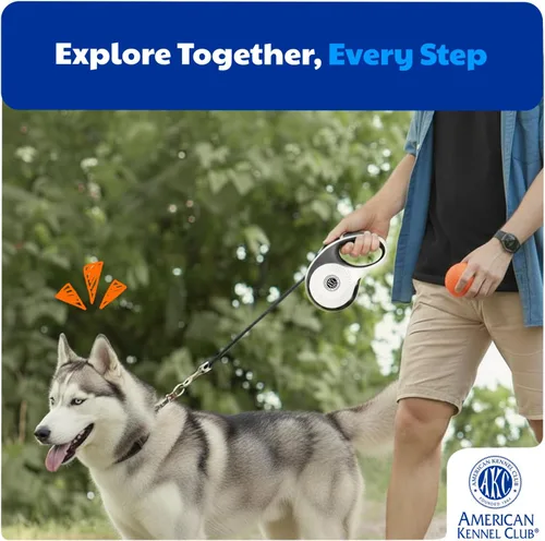 Vista 7 de American Kennel Club - Correa retráctil para perro, 16.4 pies, sin enredos, agarre ergonómico, freno con una mano, para perros medianos y grandes