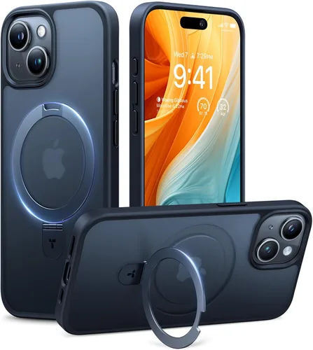 Vista 20 de TORRAS Funda magnética con función atril para iPhone 13/iPhone 14 [compatible con MagSafe], soporte resistente y versátil, grado militar, a prueba