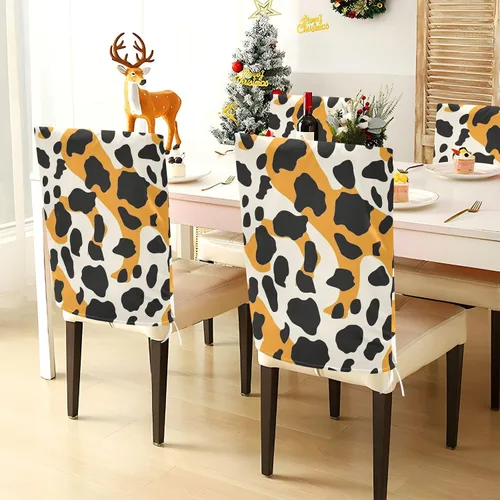 Vista 4 de Black and Oringe - Juego de 6 fundas decorativas para sillas de comedor, lavables, fundas para sillas de comedor