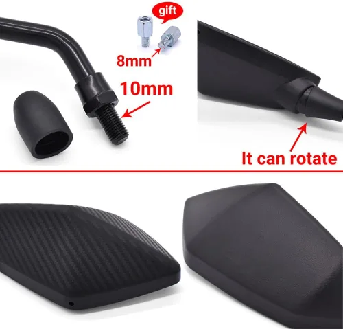 Vista 6 de KaftKO Espejos de motocicleta, para Y-AMAHA TDM-900 850 mt125 mt03 mt01 mt-125 03 01 xt660 1 par de espejos retrovisores de motocicleta 0.394 in
