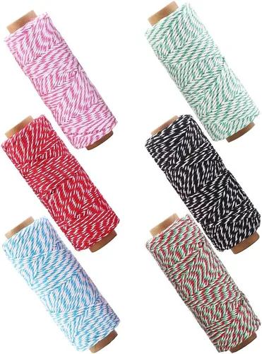 Vista 3 de DECORA 328 Yard Bakers - Cuerda de algodón para envolver regalos, manualidades, paquete de 6