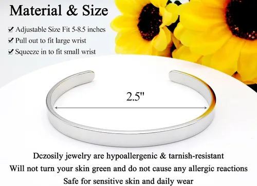 Vista 33 de Pulseras inspiradoras para mujer, joyería de acero inoxidable, con refranes, pulsera motivacional con mensaje oculto, pulseras grabadas para mejor