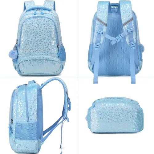 Vista 81 de Juego de mochila para niñas y adolescentes, mochila escolar para niños con bolsa para el almuerzo, estuche para lápices, mochilas escolares