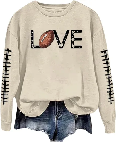 Vista 7 de Sudadera casual para mujer, manga larga, con cuello redondo, ropa de primavera, tallas S-3XL