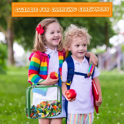 Vista 5 de Sanwuta Paquete de 6 bolsas de almacenamiento de juguetes, bolsas organizadoras de PVC con cremallera, contenedor de juguetes impermeable
