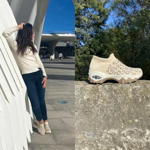 Vista 8 de ENOSKY Zapatos antideslizantes para mujer zapatos de soporte de arco para mujer zapatos de aumento de altura zapatos de trabajo para mujer zapatos