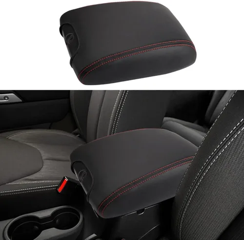 Vista 33 de Funda para el reposabrazos de la consola central, de piel, antiarañazos, de protección, accesorios de decoración interior, para Tesla Model 3 Negro