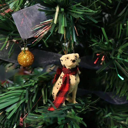 Vista 2 de Needzo Adorno de árbol de Navidad para perro dálmata, 2.5 pulgadas