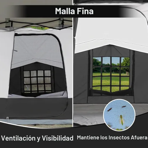Vista 4 de KAMPKEEPER Side Tent,1/2 Person Camping Tent for 10' x 10' Pop Up Canopy