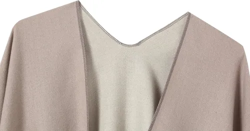 Vista 4 de Chal envolvente para mujer, poncho tipo cárdigan con frente abierto, chal para primavera, otoño e invierno