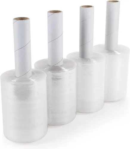 Vista 10 de IDL Packaging Mini rollo elástico de 5 pulgadas, 700 pies, calibre 120 (paquete de 1) con un mango de cartón extendido, envoltura de plástico