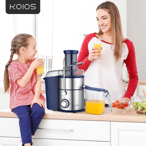 Vista 7 de Exprimidoras Centrífugas KOIOS de 1300W, Extractor de Jugo con Conducto de Alimentación Extra Grande de 3 Pulgadas, Motor de Cobre Completo, Filtro