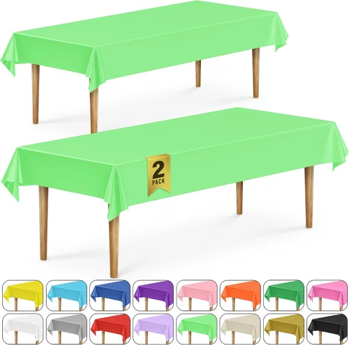Vista 58 de DecorRack 2 Manteles rectangulares de plástico libres de BPA, 54 x 108 pulgadas, mantel de mesa para comedor, mantel rectangular para fiestas