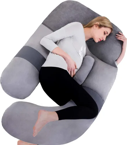 Vista 10 de Almohadas de embarazo de 60 pulgadas para dormir, almohada corporal extra grande en forma de U, almohada de embarazo, almohada de maternidad