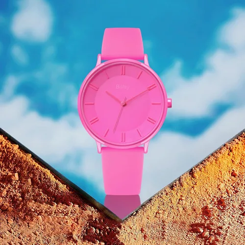 Vista 3 de Bisley Rainbow Watch - Reloj de pulsera impermeable con banda de silicona para niña y mujer