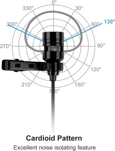 Vista 4 de FIFINE Micrófono de solapa Lavalier USB, condensador cardioide con clip, micrófono USB Plug and Play con tarjeta de sonido para PC y Mac-K053