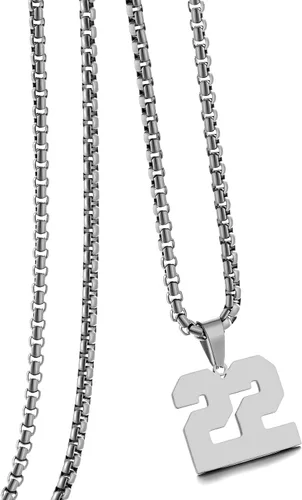 Vista 35 de Collar de Número Dorado para Hombre, Cadena de Acero Inoxidable con Colgante de Número para Atletas, Joyería Deportiva Personalizada para Niños