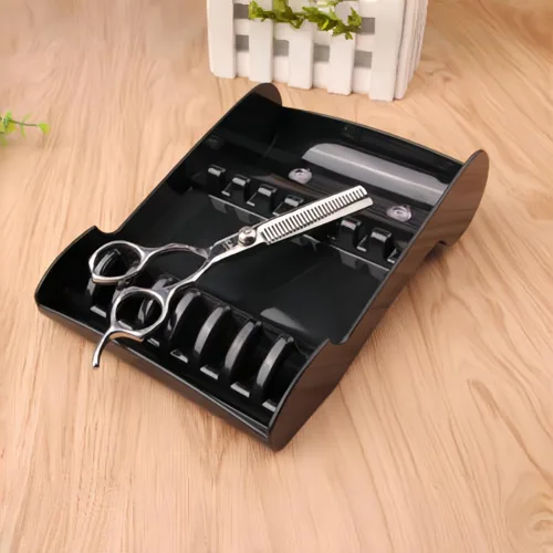 Vista 6 de Tujuna Estante profesional para peluquería, tijeras de peluquería, bandeja de almacenamiento, bandeja de almacenamiento de tijeras de ABS disponible