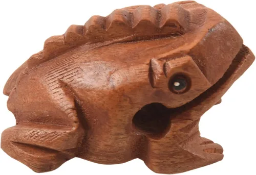 Vista 4 de 4X tallado croaking madera percusión sonido musical madera rana tono bloque juguete