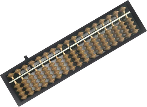 Vista 8 de Ábaco Soroban Profesional de 17 Columnas, Ábaco Matemático Estándar de Dígitos, Herramienta de Cálculo Matemático con Botón de Reinicio para Adultos