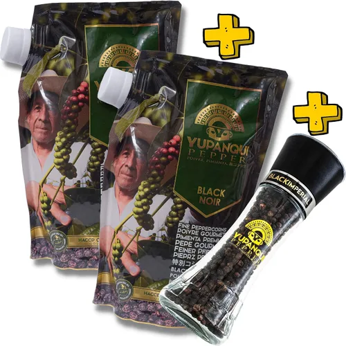 Vista 6 de Regalo de pimienta negra, paquete de 3 (2 recambios + 1 molinillo de pimienta)