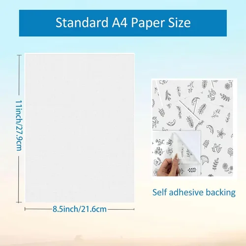 Vista 6 de Hoxemator Estabilizador soluble en agua para bordado, 24 unidades de 8.5 x 11 pulgadas imprimibles para pegar y coser papel de bordado lavado