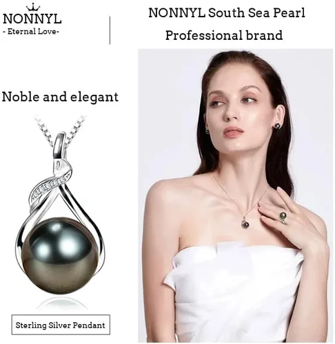 Vista 6 de Regalos para Mujeres Esposa-Collar-de-Perlas-Negras-de-Tahití-Regalo para Esposa Boda Cumpleaños Aniversario Joyería-Mamá Novia Ella Regalos del Día