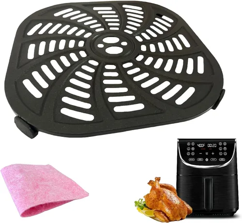 Vista 11 de Sartén para freidora de aire de 4 cuartos para freidora de aire digital Gourmia GAF414, bandeja de placa para freidora de aire mejorada, estante