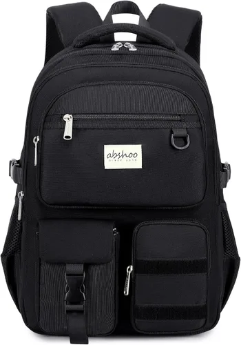 Vista 12 de Abshoo Mochila grande resistente para escuela y universidad. Mochila casual con múltiples bolsillos para viajes Beige