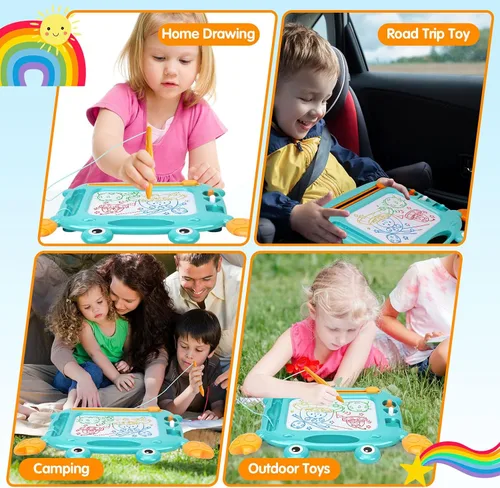 Vista 8 de Juguetes para niños pequeños, tablero de dibujo magnético, sin BPA, sin ftalatos, sin PVC, juguetes de bocetos para niños de 3, 4 y 5 años, regalo