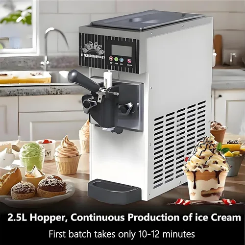 Vista 2 de Commercial Ice Cream Maker for Home, Countertop Ice Cream Maker 2.5L/3.5L Capacity, with Auto Clean Function Produces 80-100 Sticks Per Hour