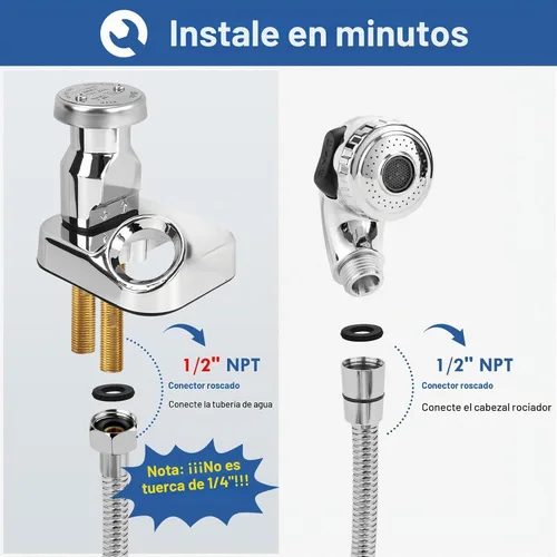 Vista 8 de Kit de rociador de manguera de tazón de champú con conector G1/2 pulgadas, manguera de champú de acero inoxidable de 47 pulgadas con cabezal