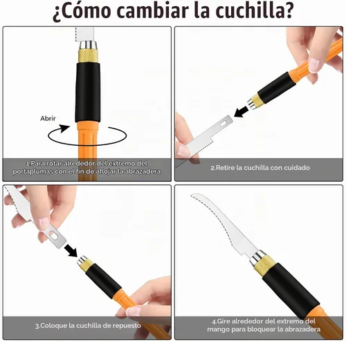Vista 3 de Honoson Mini herramientas de sierra de mano, kit de hojas de sierra para pasatiempos con 9 pequeñas hojas de sierra de afeitar para miniaturas
