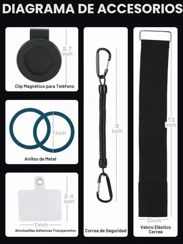 Vista 6 de Clip magnético para cinturón universal para muñeca/mochila soporte para teléfono para correr, senderismo, viajes, placa de engranaje táctico
