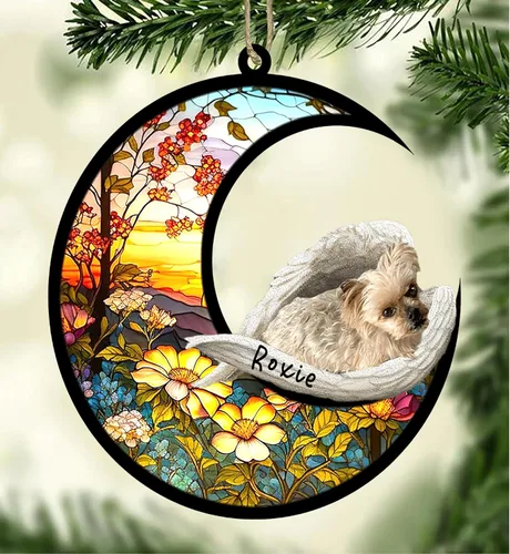 Vista 19 de Atrapasoles conmemorativo personalizado para perros, adorno navideño de Airedale Terrier, recuerdo por pérdida de mascota, regalos conmemorativos