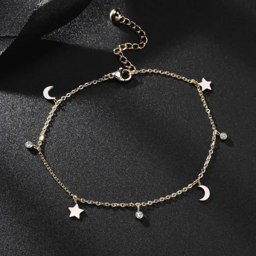 Vista 7 de Tobillera para mujer, cadena de acero inoxidable, pulsera de tobillo para playa, joyería ajustable