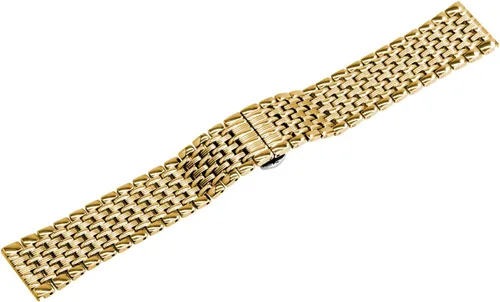 Vista 2 de Correa de reloj de metal de dos tonos con grabados cónicos de acero inoxidable para hombres y mujeres de 0.709 in, 0.787 in, 0.866 in, color negro